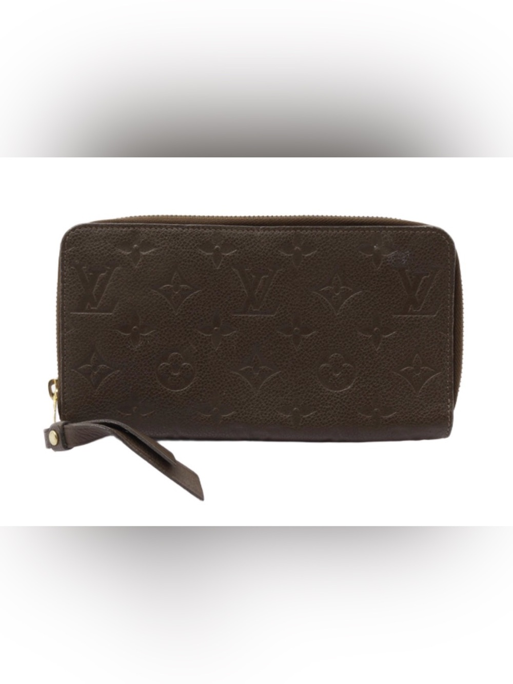 Louis Vuitton Brown Monogram Zip-Around Wallet with Gold Hardware